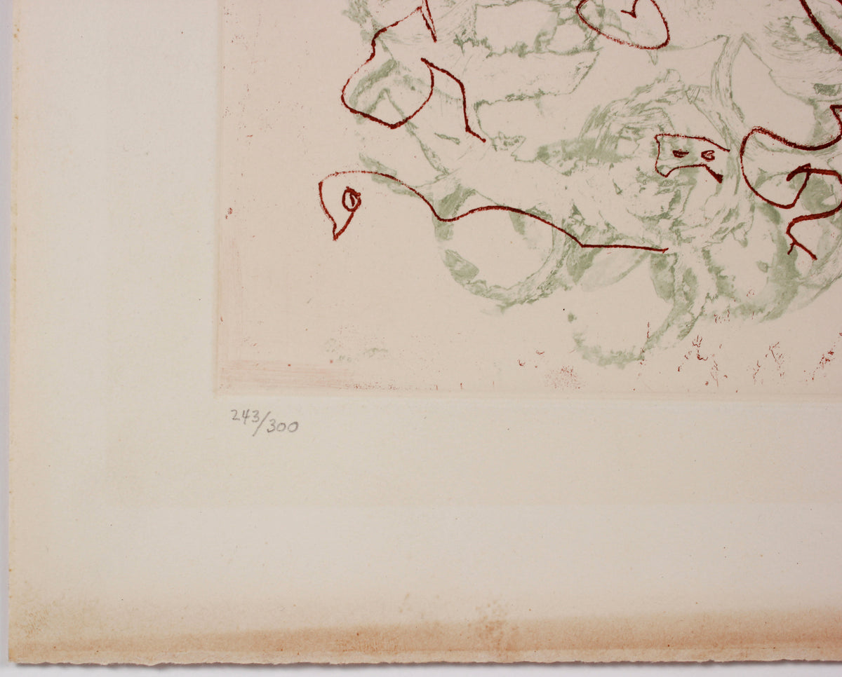 <i>Les chiens ont soif (The Dogs Are Thirsty)</i> <br>1964 Colored Etching <br><br>#B1023