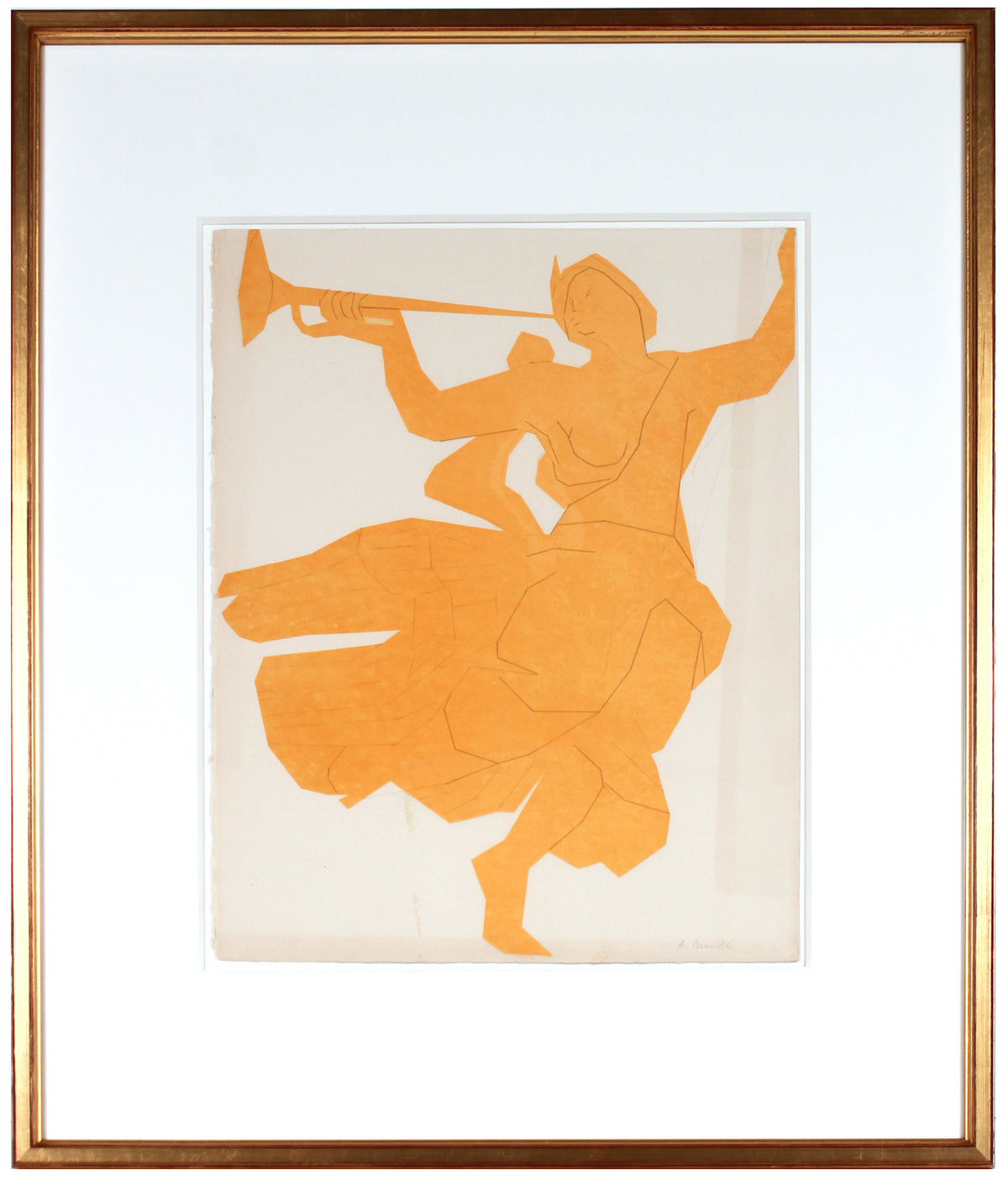 Dancing Woman with Trumpet &lt;br&gt;1967 Color Lithograph &lt;br&gt;&lt;br&gt;#B1111