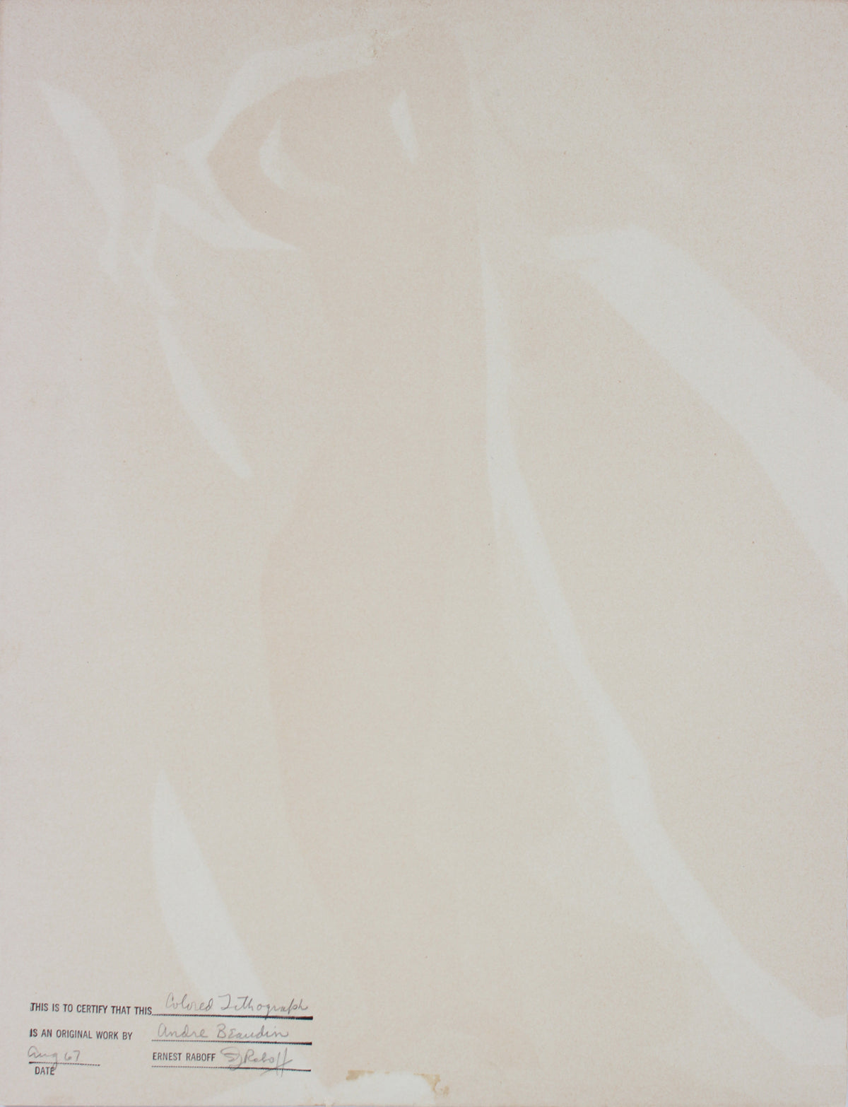 Abstracted Standing Figure with Cherubs <br>1967 Color Lithograph<br><br>#B1118