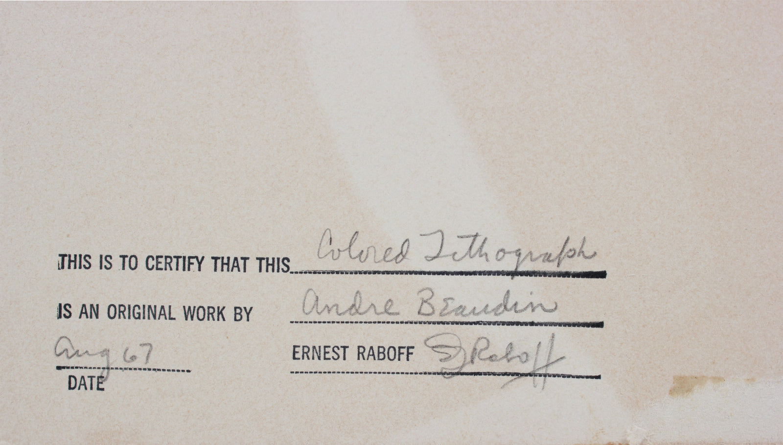 Abstracted Standing Figure with Cherubs <br>1967 Color Lithograph<br><br>#B1118