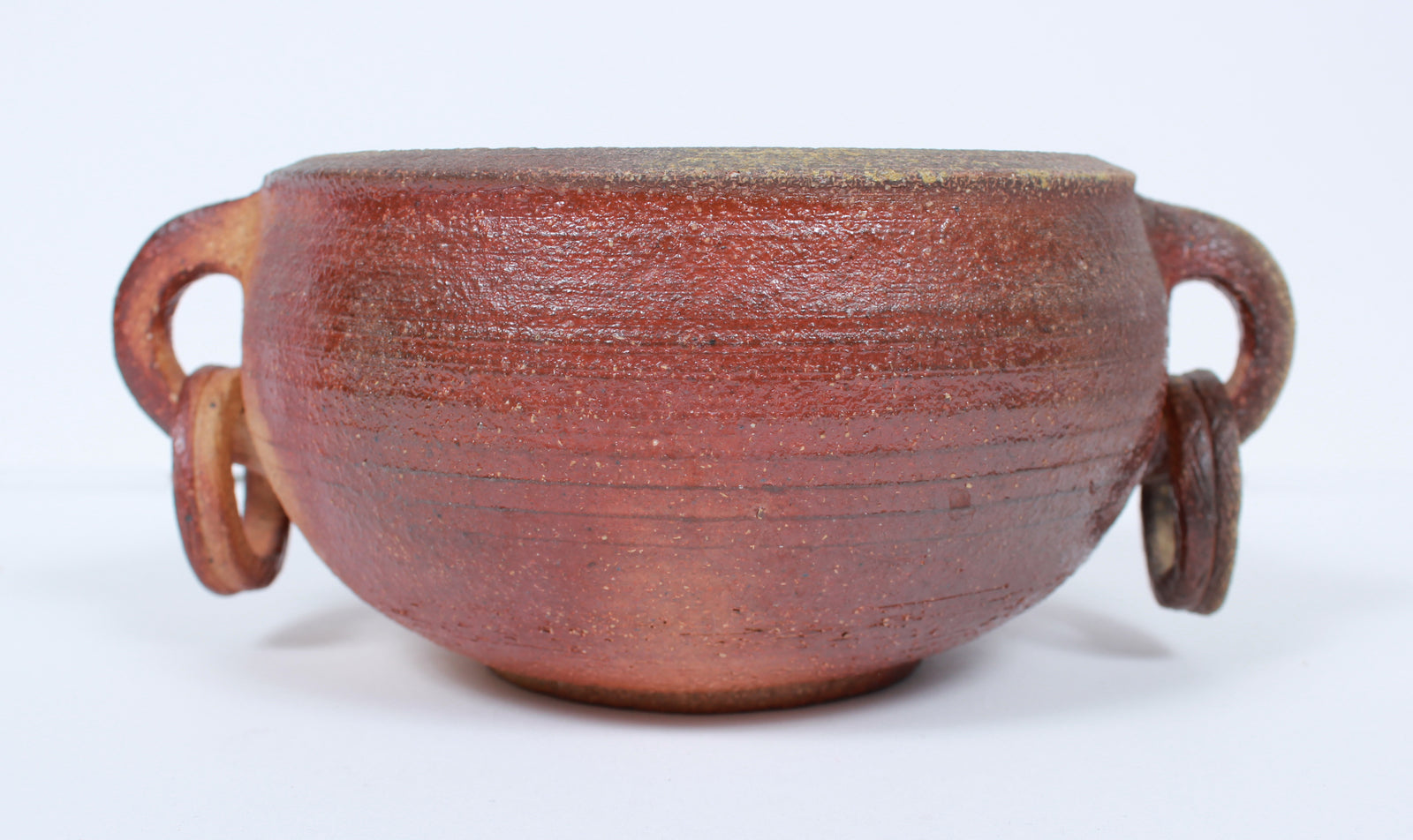 Stoneware Vessel with Handles <br>Late 20th Century <br><br>#B1155
