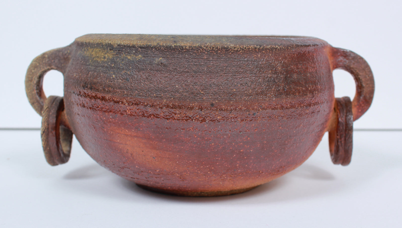 Stoneware Vessel with Handles <br>Late 20th Century <br><br>#B1155