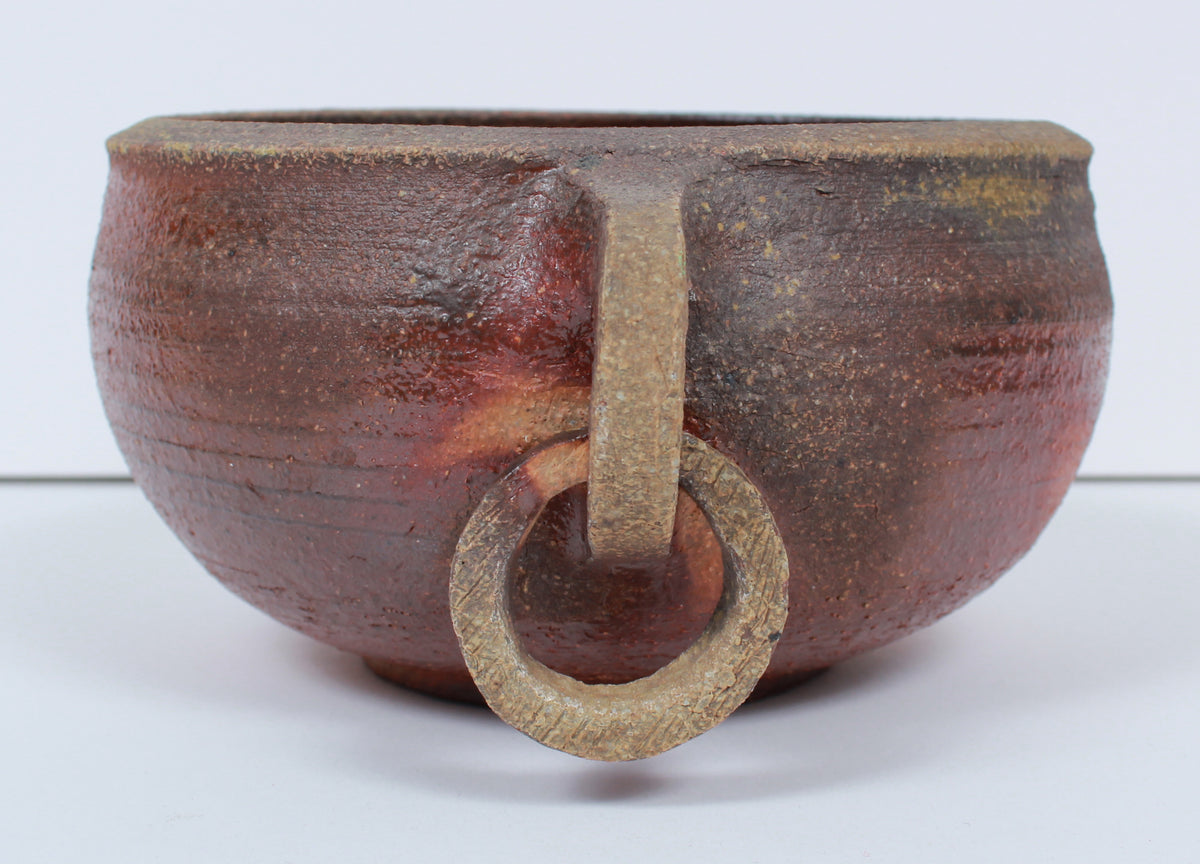 Stoneware Vessel with Handles <br>Late 20th Century <br><br>#B1155