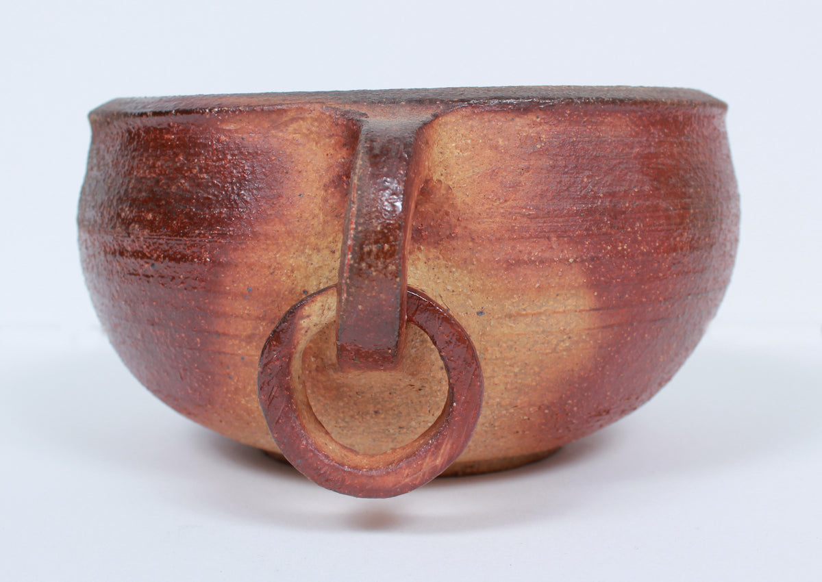 Stoneware Vessel with Handles <br>Late 20th Century <br><br>#B1155