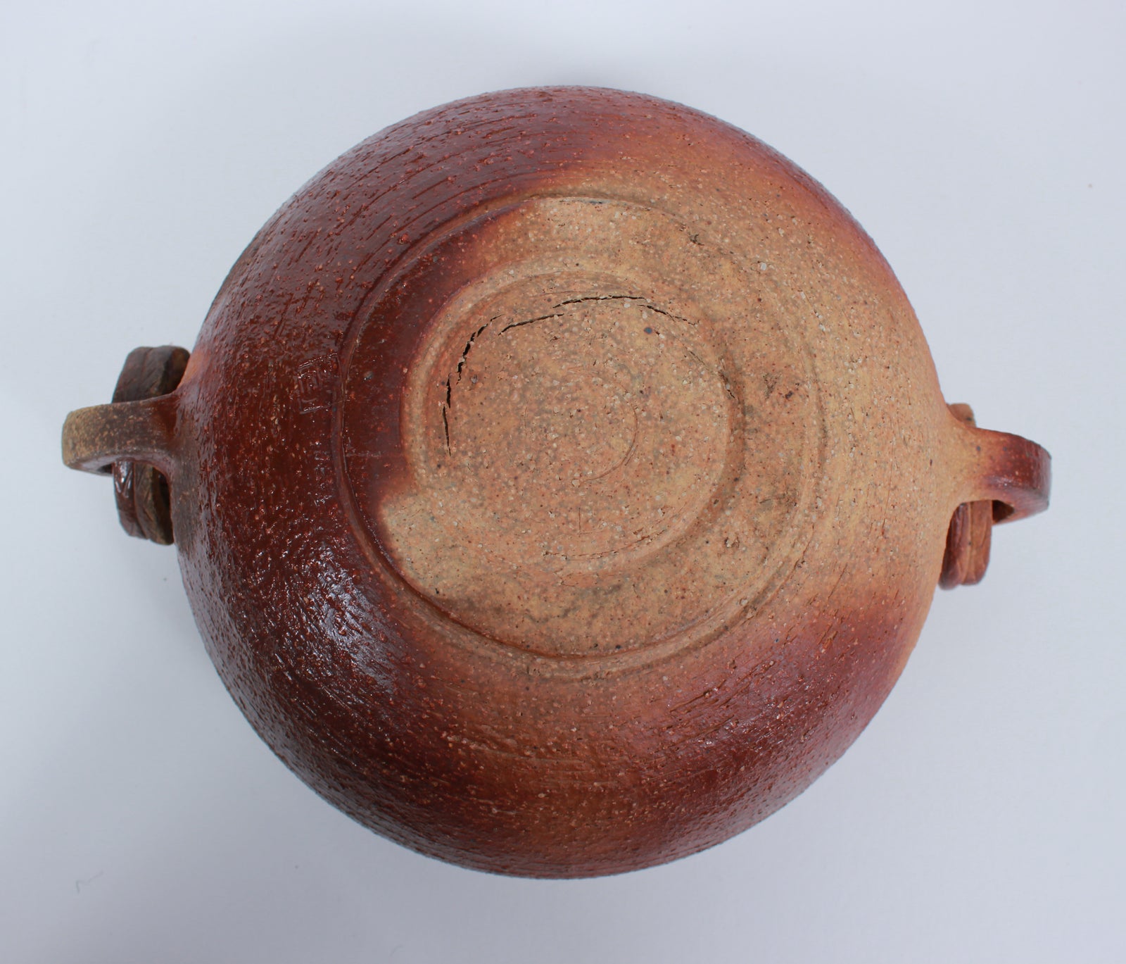 Stoneware Vessel with Handles <br>Late 20th Century <br><br>#B1155