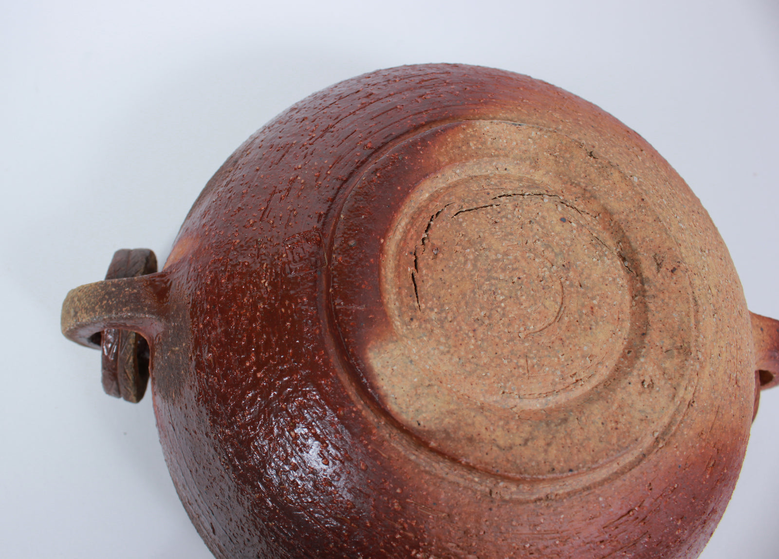 Stoneware Vessel with Handles <br>Late 20th Century <br><br>#B1155