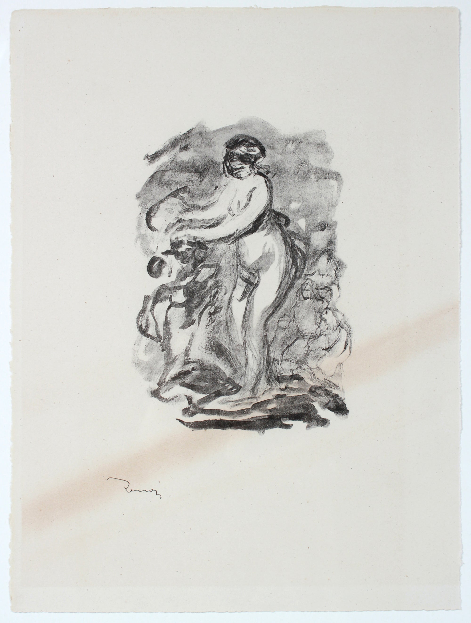 Abstracted Standing Nude <br>1905 Lithograph <br><br>#B1259