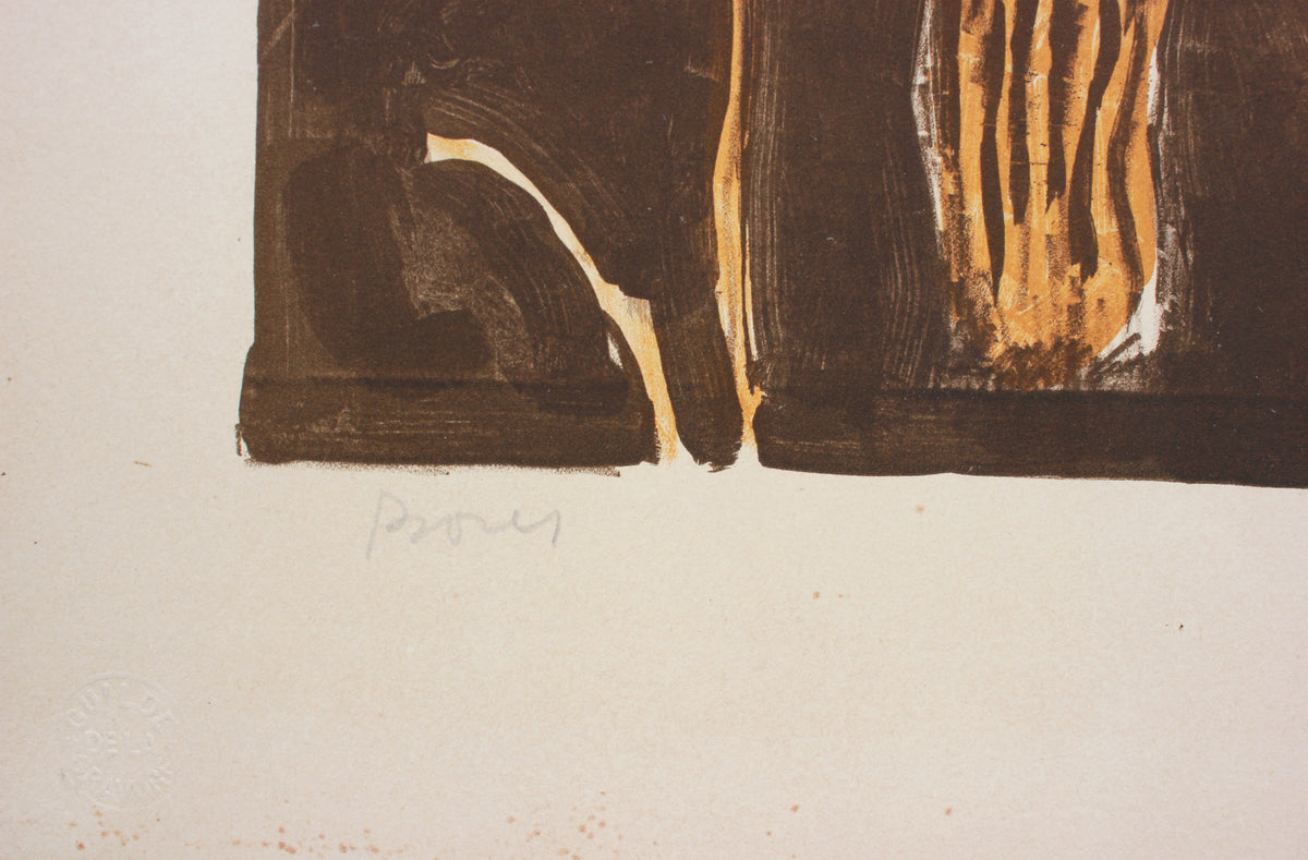 Serene Modernist Portrait <br>1960 Lithograph <br><br>#B1273