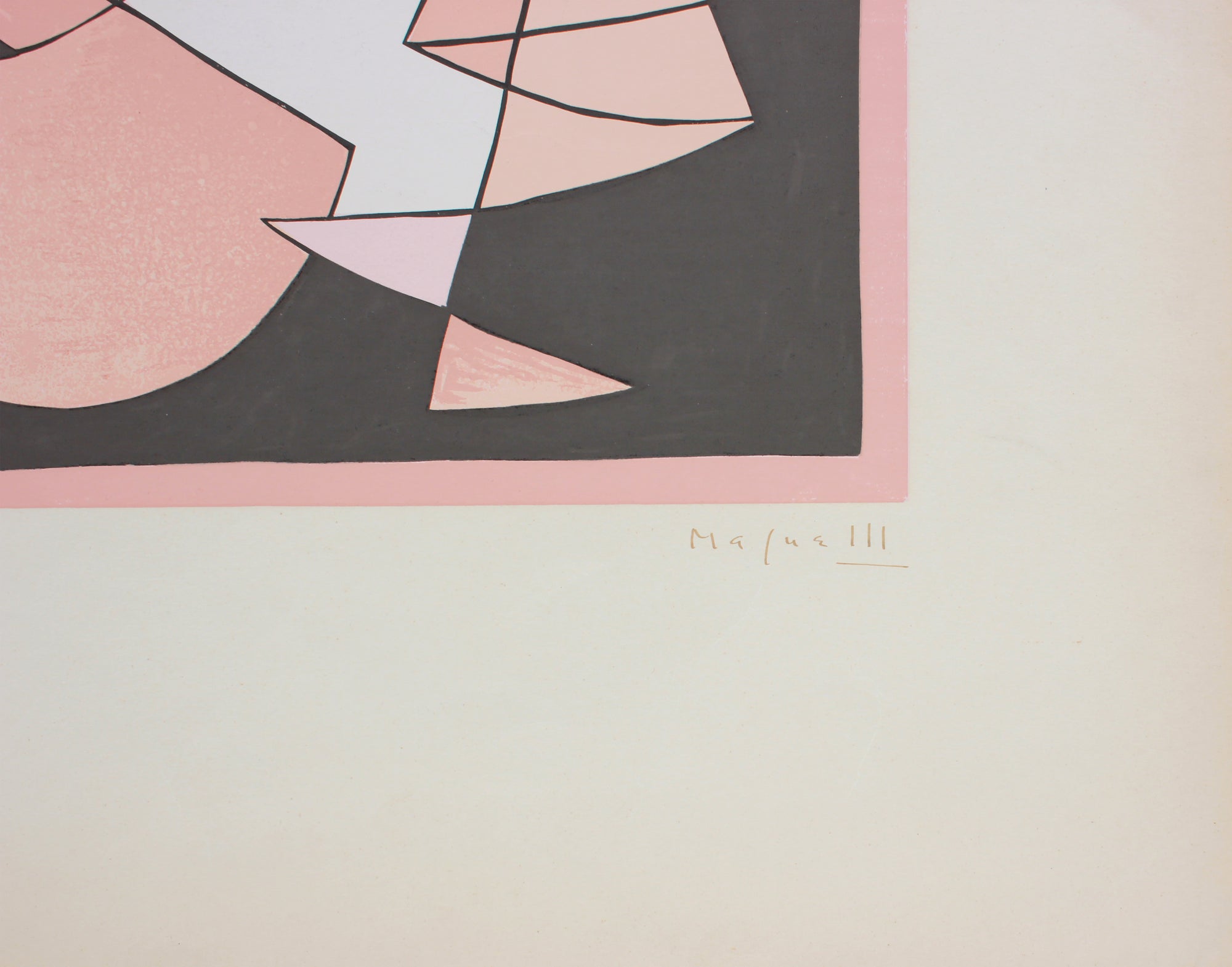 Modernist Geometric Abstract <br>1950 Serigraph <br><br>#B1297