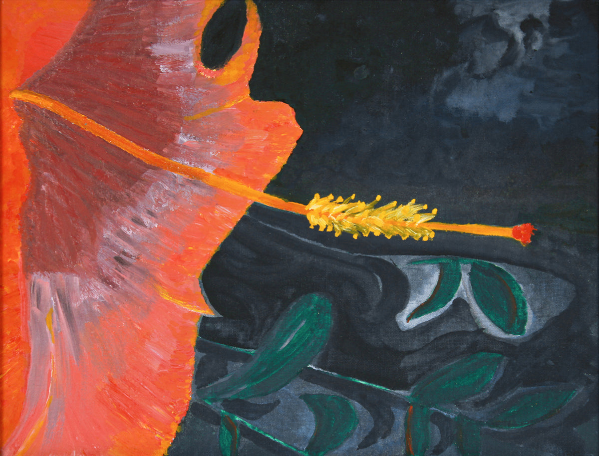 <i>Hibiscus</i> <br>2020 Oil on Canvas Mounted to Board<br><br>#B1400