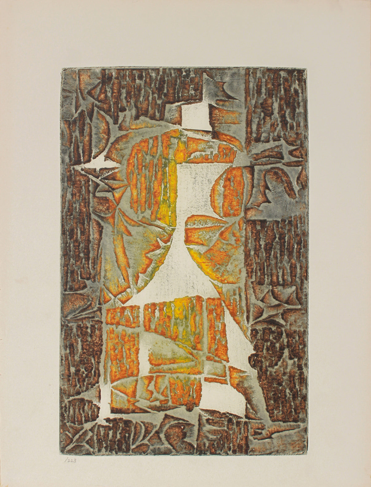 Geometric Modernist Abstract <br>1960s Color Etching <br><br>#B1581