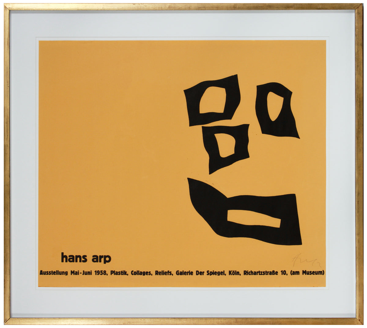 Black &amp; Yellow Abstract Forms &lt;br&gt;1958 Serigraph &lt;br&gt;&lt;br&gt;#B1592