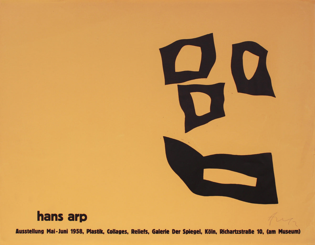 Black & Yellow Abstract Forms <br>1958 Serigraph <br><br>#B1592