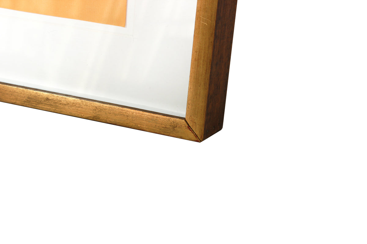 Black & Yellow Abstract Forms <br>1958 Serigraph <br><br>#B1592