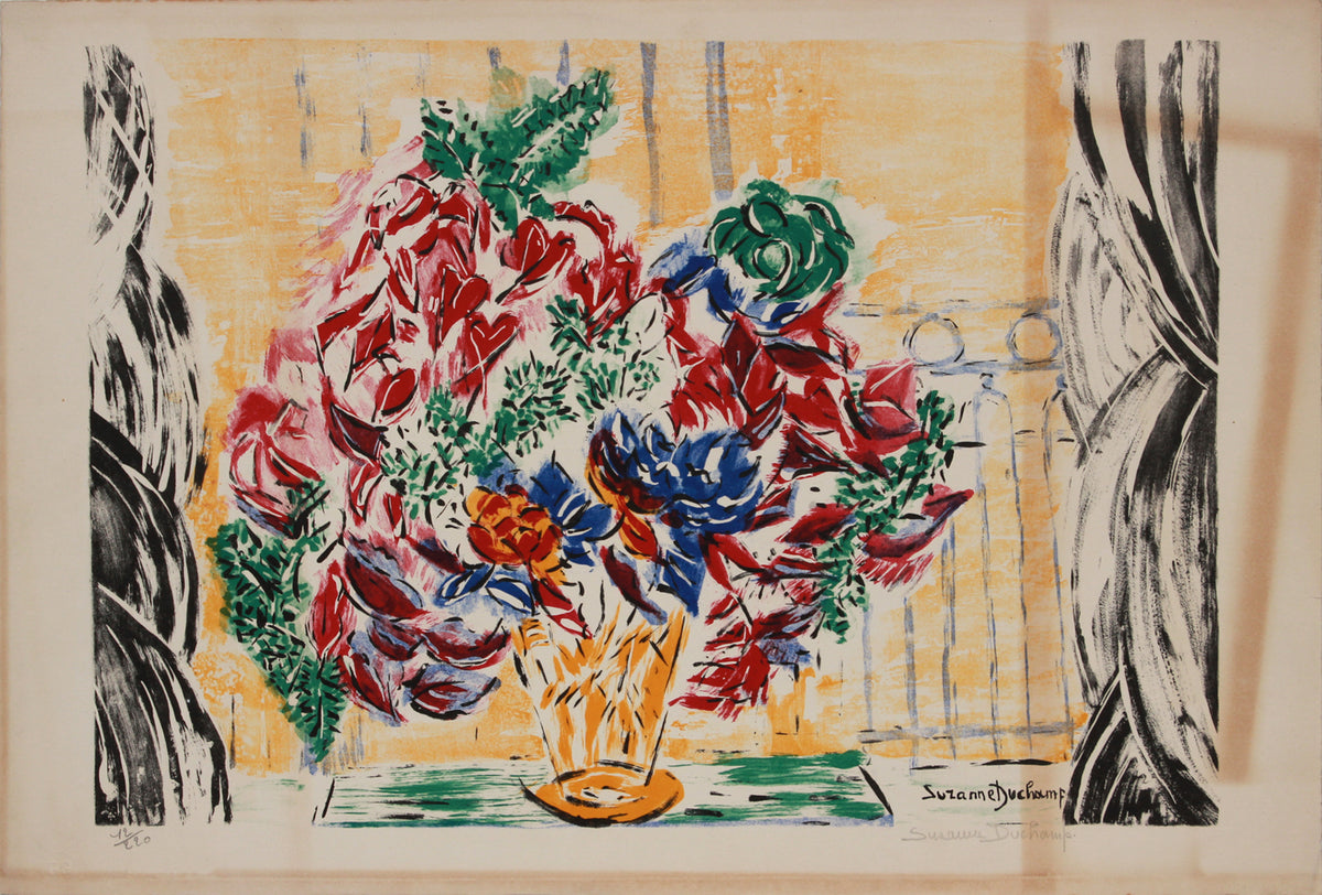 <i>Anemones</i> <br>Early-Mid 20th Century Color Lithograph <br><br>#B1616