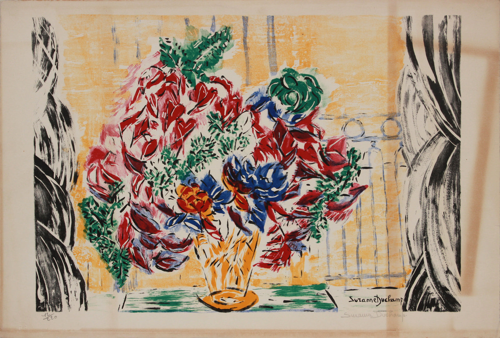 <i>Anemones</i> <br>Early-Mid 20th Century Color Lithograph <br><br>#B1616