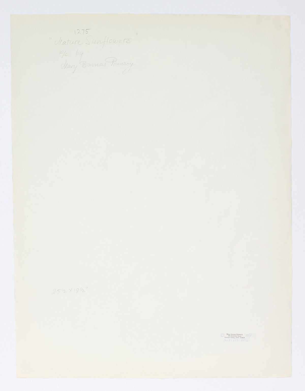 <I>Mature Sunflowers</I> <br>20th Century Watercolor <br><br>#B1917