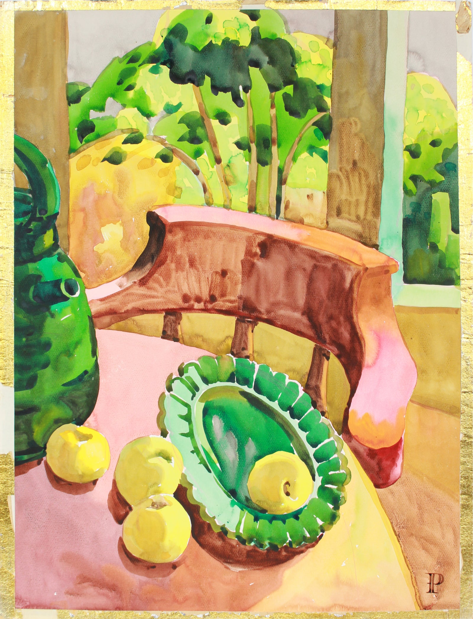 View From the Table Still Life <br>20th Century Watercolor <br><br>#B1932