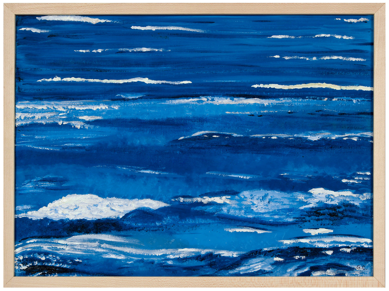 <i>Fluidity, Pacific Ocean</i> <br>2020 Oil on Canvas Mounted to Board <br><br>#B2026