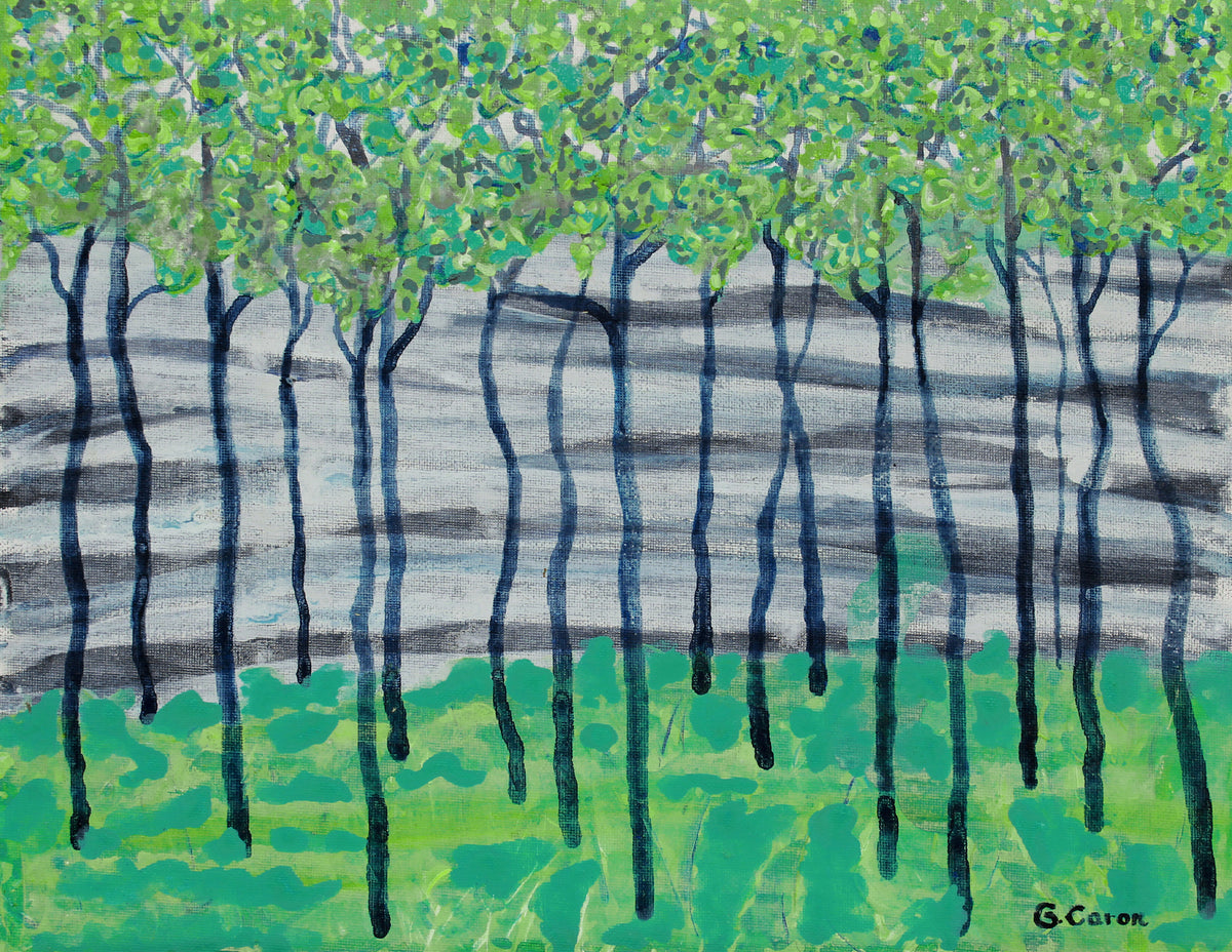 <i>Marchs Pond III, New Hampshire</i> <br>2019 Acrylic on Canvas<br><br>#B2046