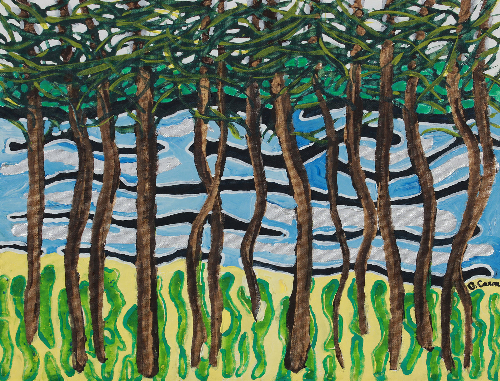 <i>Marchs Pond II, New Hampshire</i> <br>2019 Acrylic on Canvas<br><br>#B2049