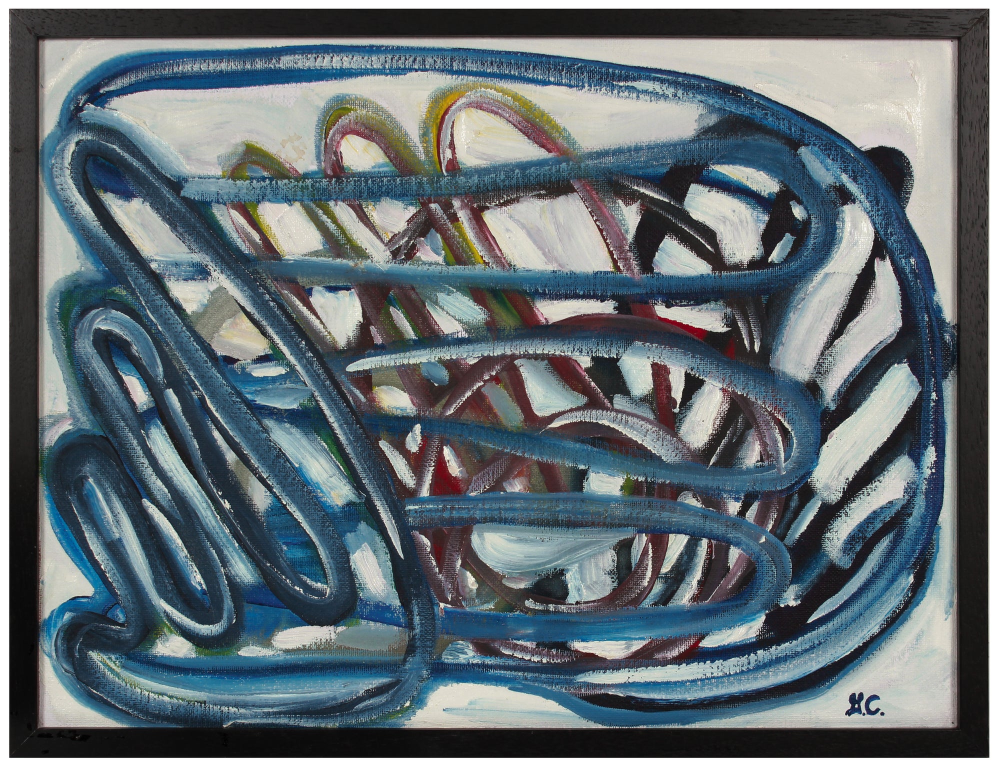 <i>Composition Abstract, Homage to Hans Hantung</i> <br>2020 Oil on Canvas Mounted to Board <br><br>#B2056