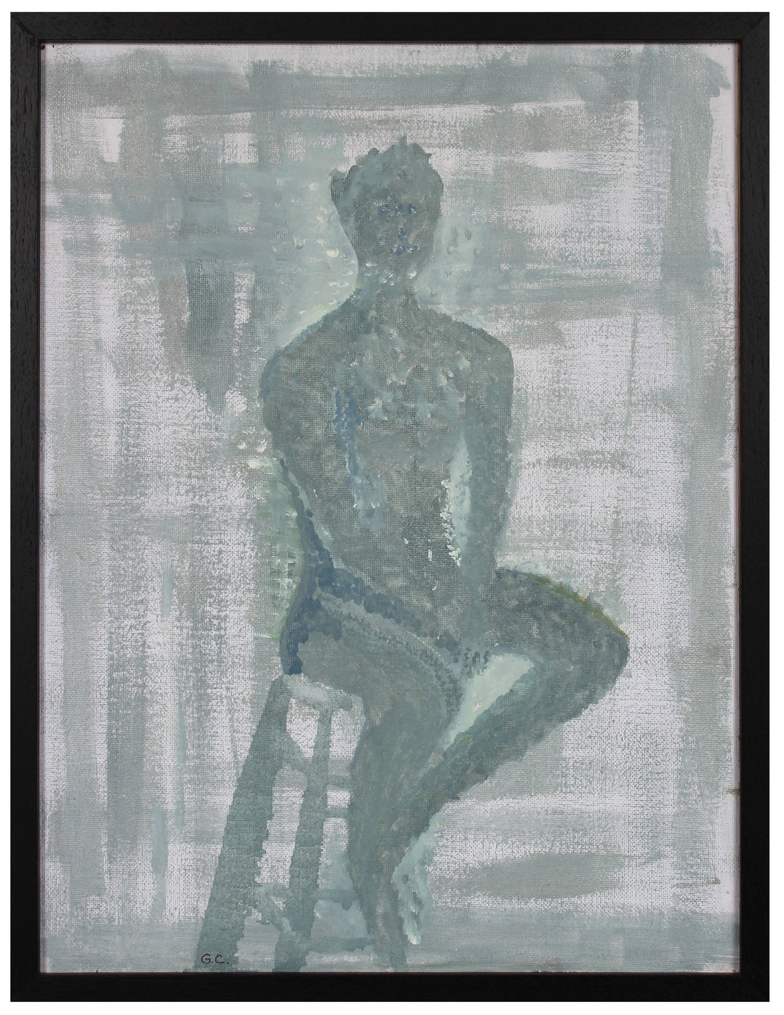 <i>Dog Wood - Seated Nude</i> <br>2020 Oil on Canvas Mounted to Board<br><br>#B2062