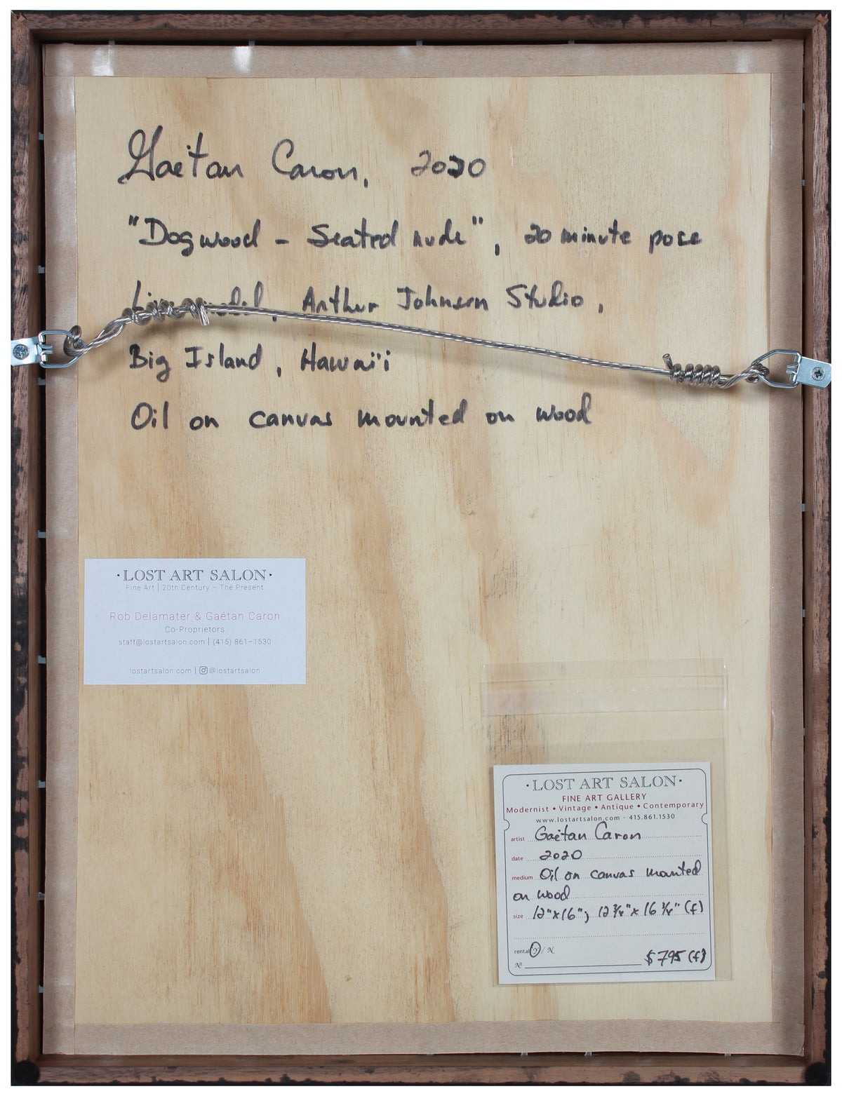 <i>Dog Wood - Seated Nude</i> <br>2020 Oil on Canvas Mounted to Board<br><br>#B2062