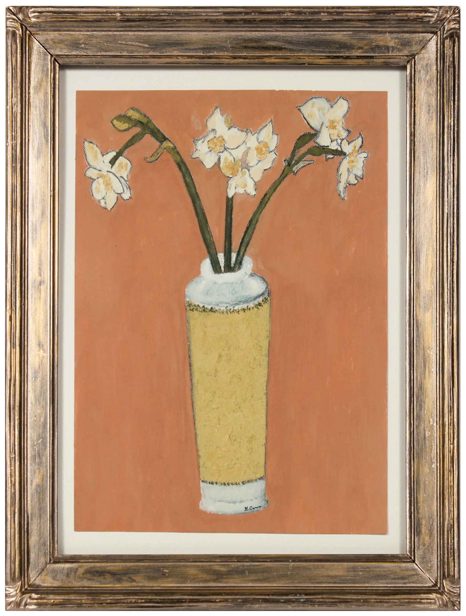 <i>Daffodils from the Land</i> <br>2012 Oil and Graphite on Canvas Paper<br><br>#B2145