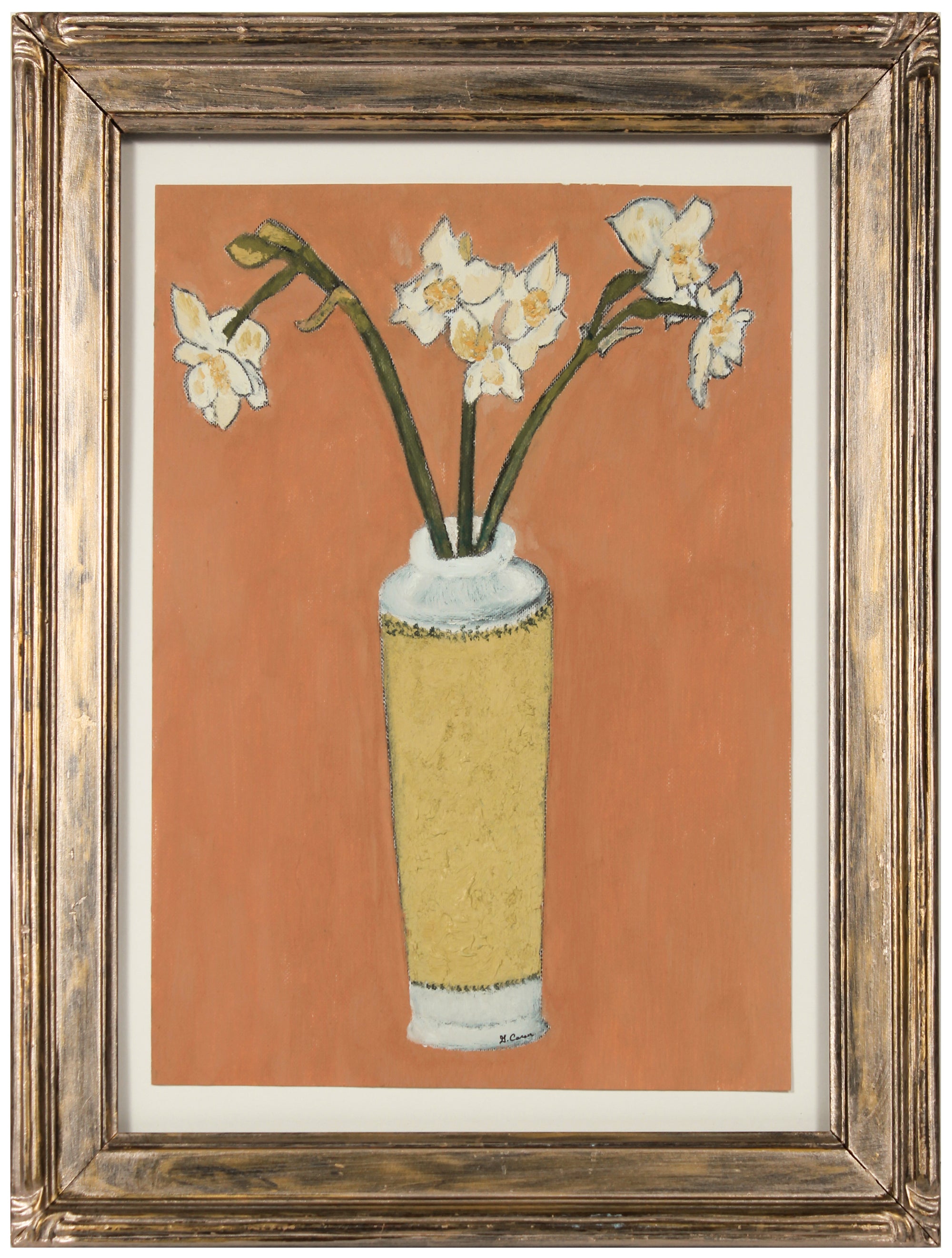 <i>Daffodils from the Land</i> <br>2012 Oil and Graphite on Canvas Paper<br><br>#B2145