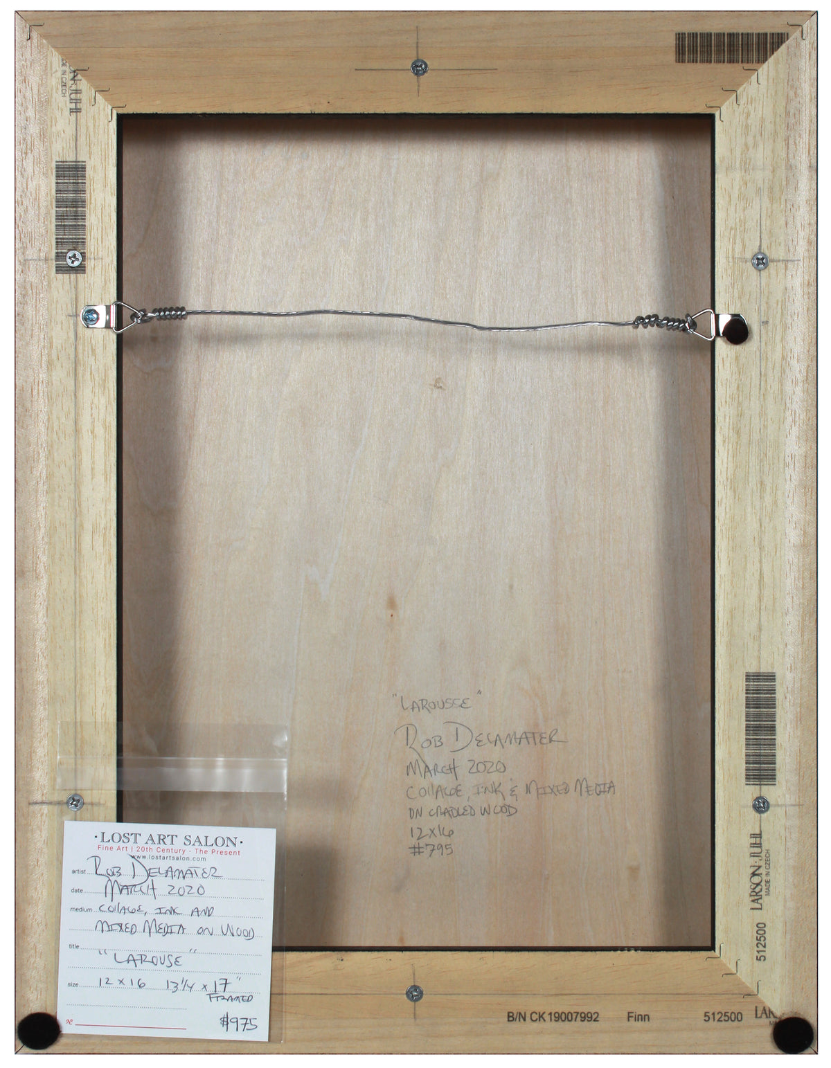 <i>Larousse</i><br>2020 Mixed Media Collage and Ink on Wood Board<br><br>#B2159