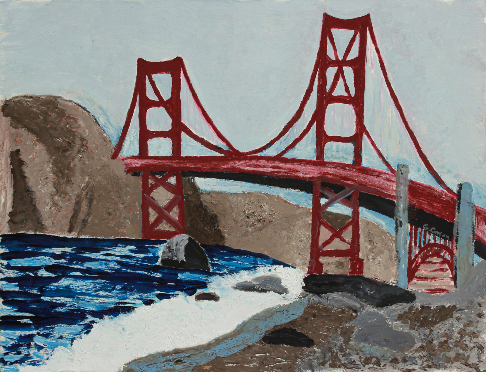 <i>Love Beach</i> <br>2020 Pencil, Chalk and Oil <br><br>#B2200