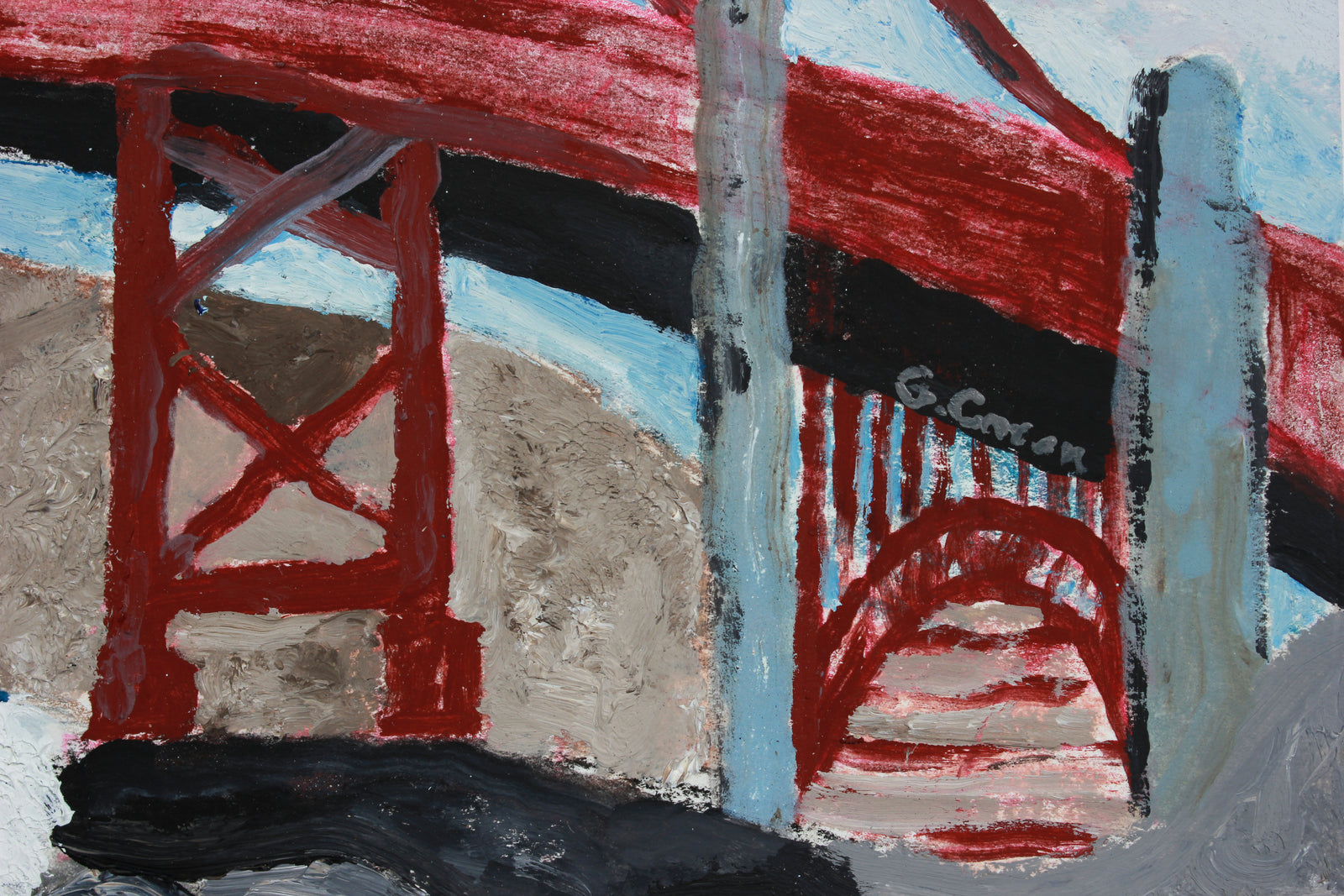 <i>Love Beach</i> <br>2020 Pencil, Chalk and Oil <br><br>#B2200