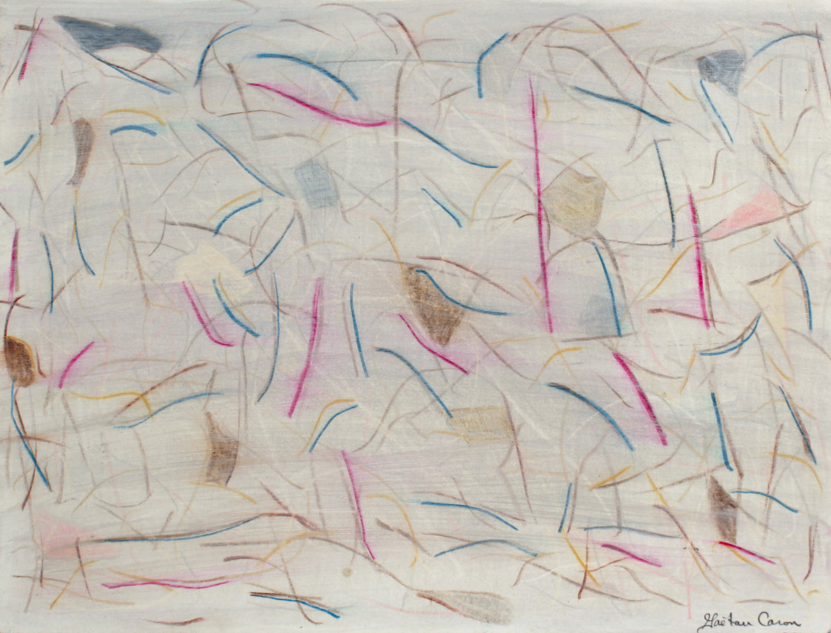 <i>Minimalist Abstraction</i> <br>2020 Pencil, Chalk and Oil <br><br>#B2202