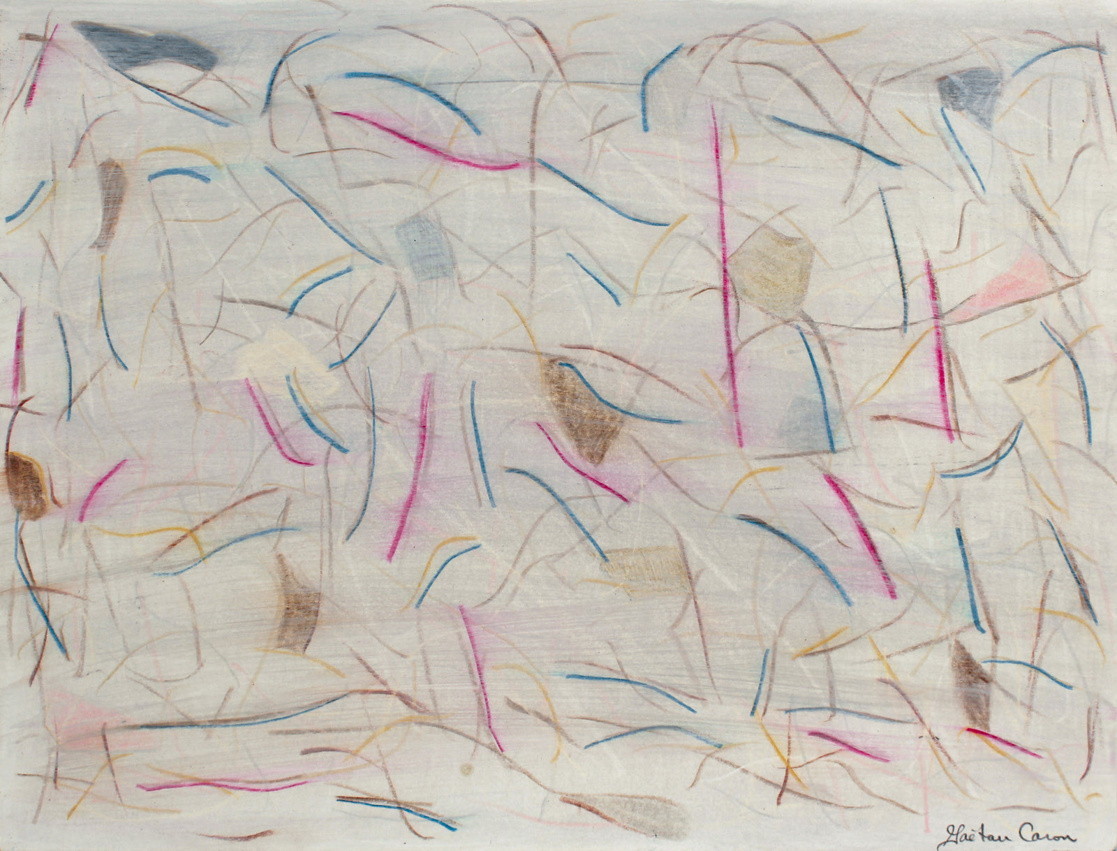 <i>Minimalist Abstraction</i> <br>2020 Pencil, Chalk and Oil <br><br>#B2202