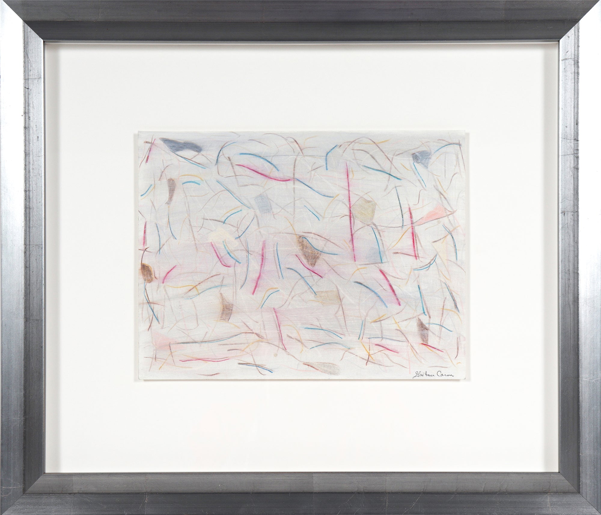 <i>Minimalist Abstraction</i> <br>2020 Pencil, Chalk and Oil <br><br>#B2202