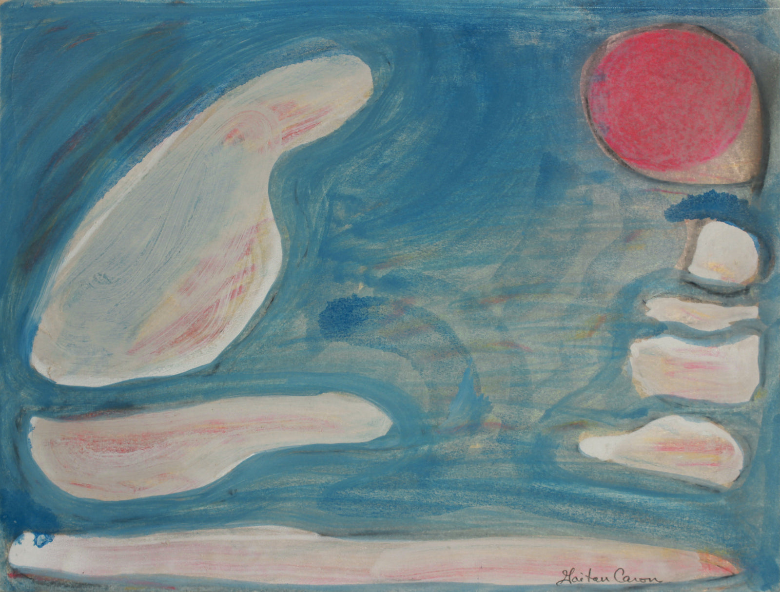 <i>Expressionist Abstraction</i> <br>2020 Pencil, Chalk and Oil <br><br>#B2208