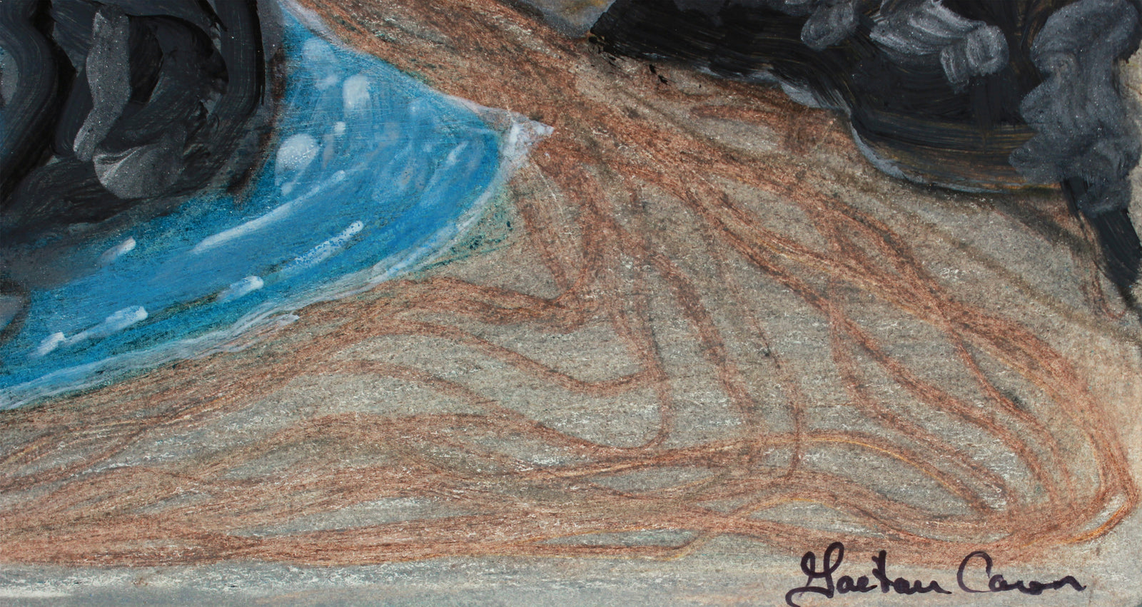 <i>Lost Coast</i> <br>2020 Pencil, Chalk and Oil <br><br>#B2212