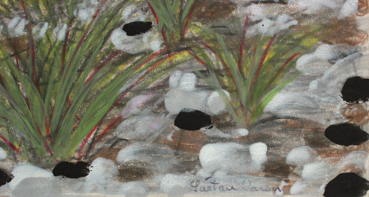 <i>Ruby Van Deventer - Smith River</i> <br>2020 Pencil, Chalk and Oil <br><br>#B2214