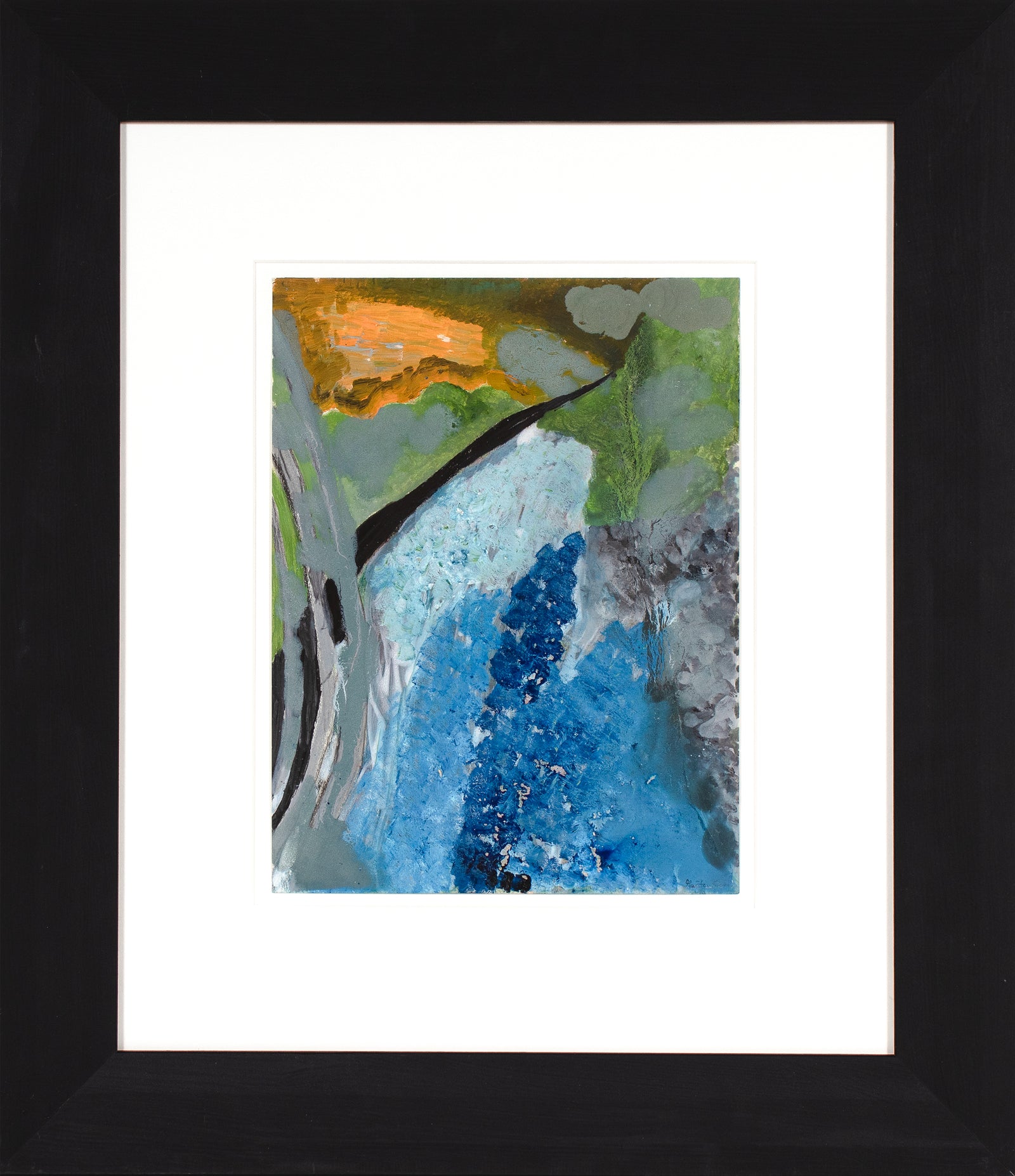 <i>The Smith River Abstraction</i> <br>2020 Pencil, Chalk and Oil <br><br>#B2216