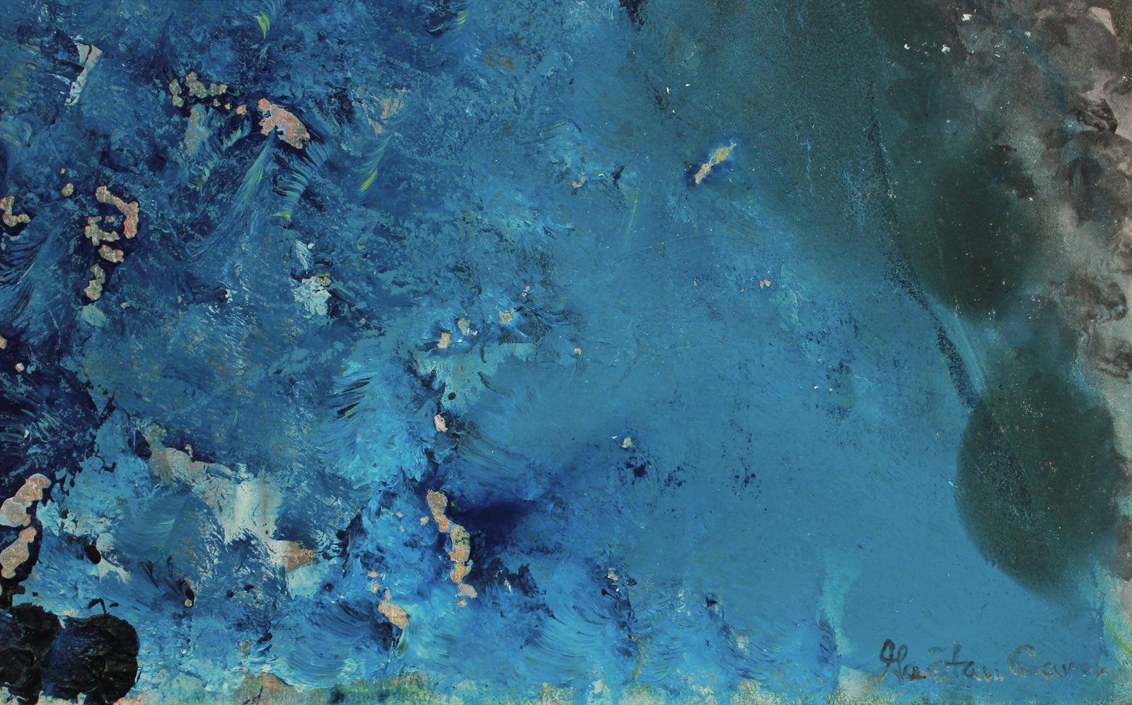 <i>The Smith River Abstraction</i> <br>2020 Pencil, Chalk and Oil <br><br>#B2216