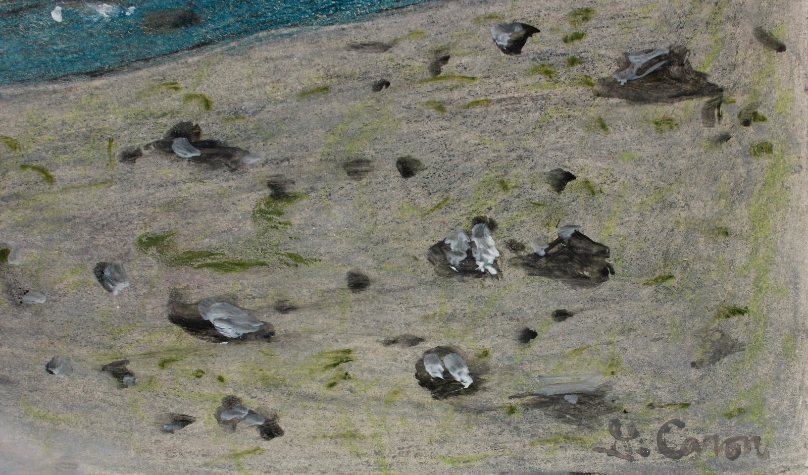 <i>The Star</i> <br>2020 Pencil, Chalk and Oil <br><br>#B2218