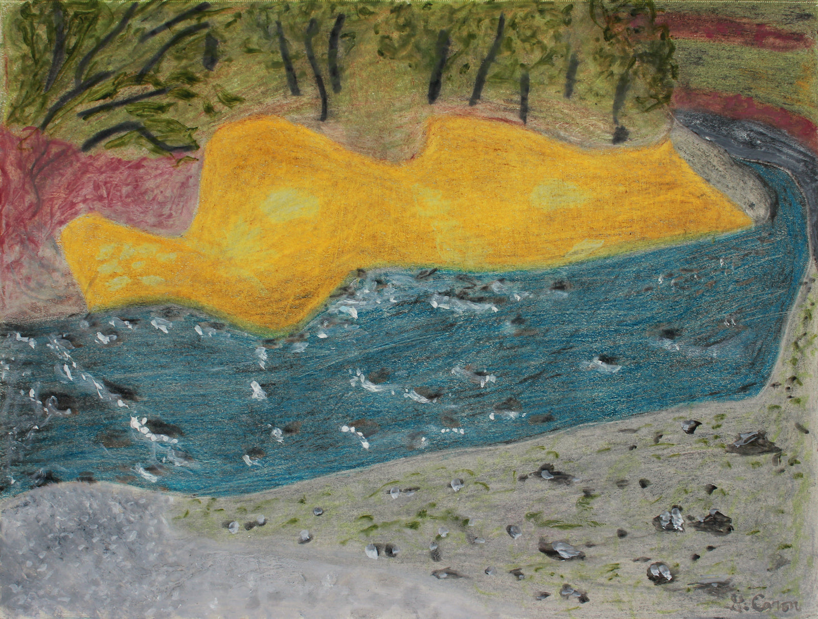 <i>The Star</i> <br>2020 Pencil, Chalk and Oil <br><br>#B2218