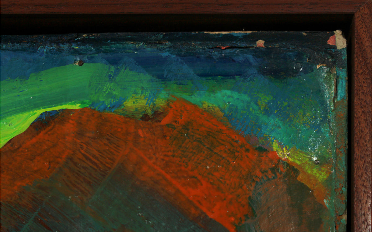 Abstracted Figure & Trees <br>1977 Acrylic <br><br>#B2347