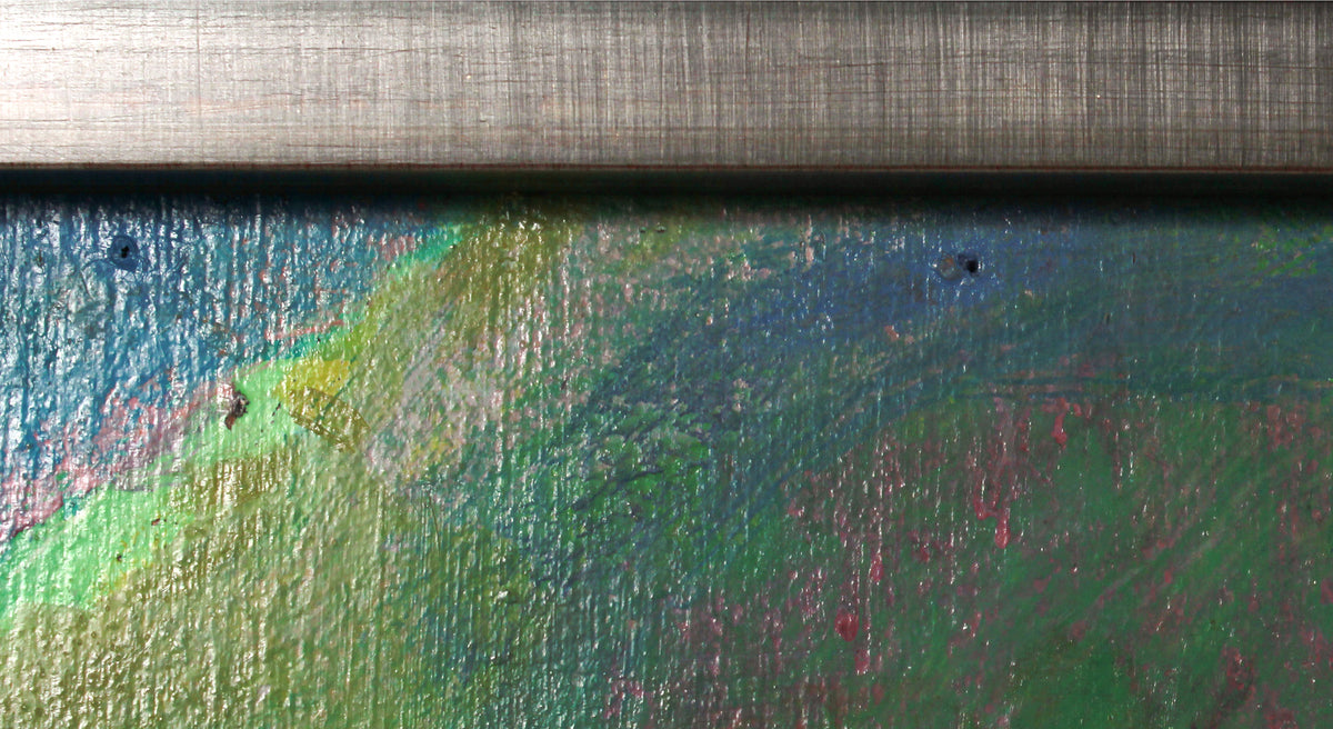 Whimsical Abstracted Landscape Scene <br>1976 Acrylic <br><br>#B2390