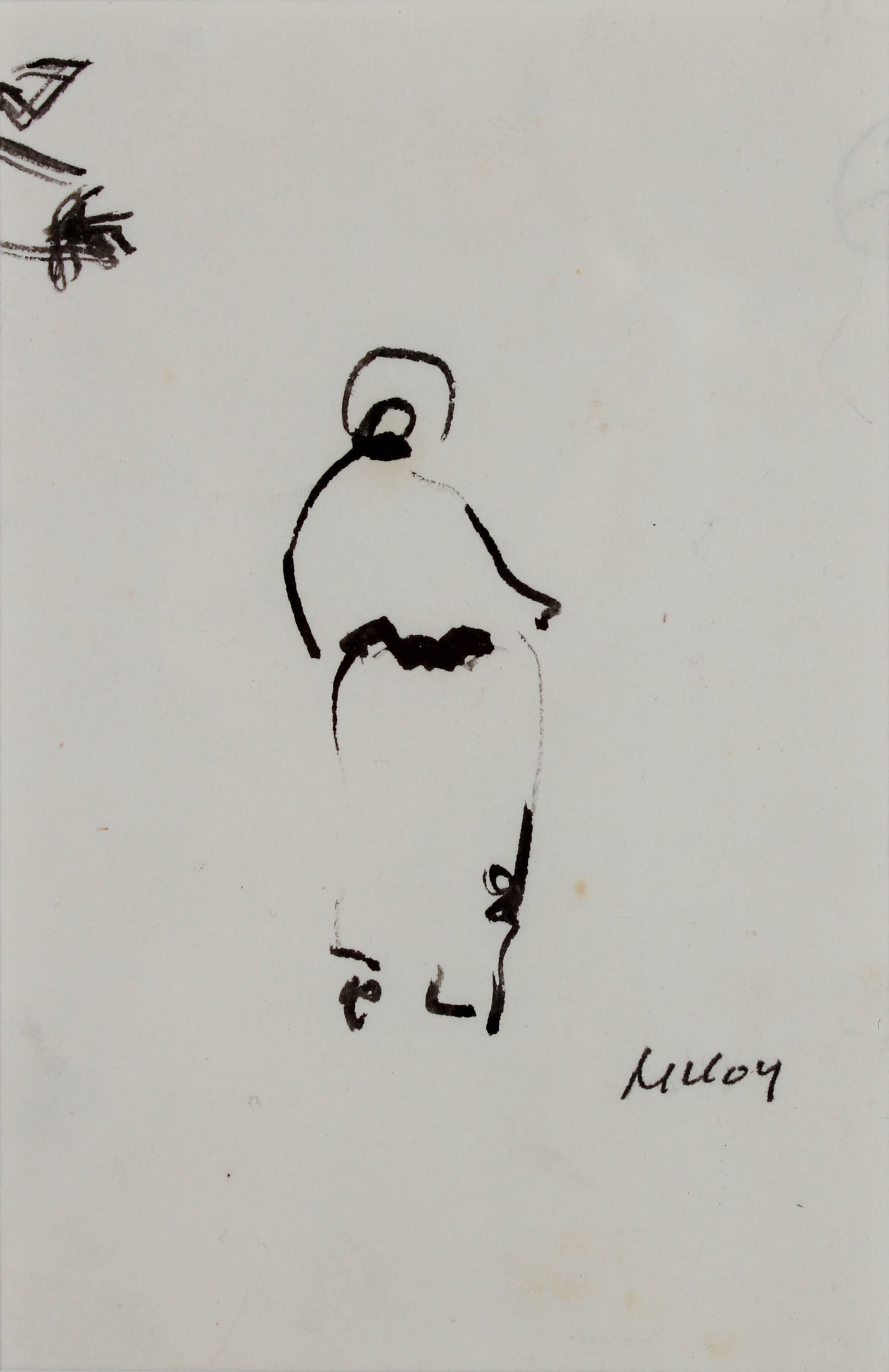 Minimalist Figure Drawing <br>1950s Ink Drawing <br><br>#B2475