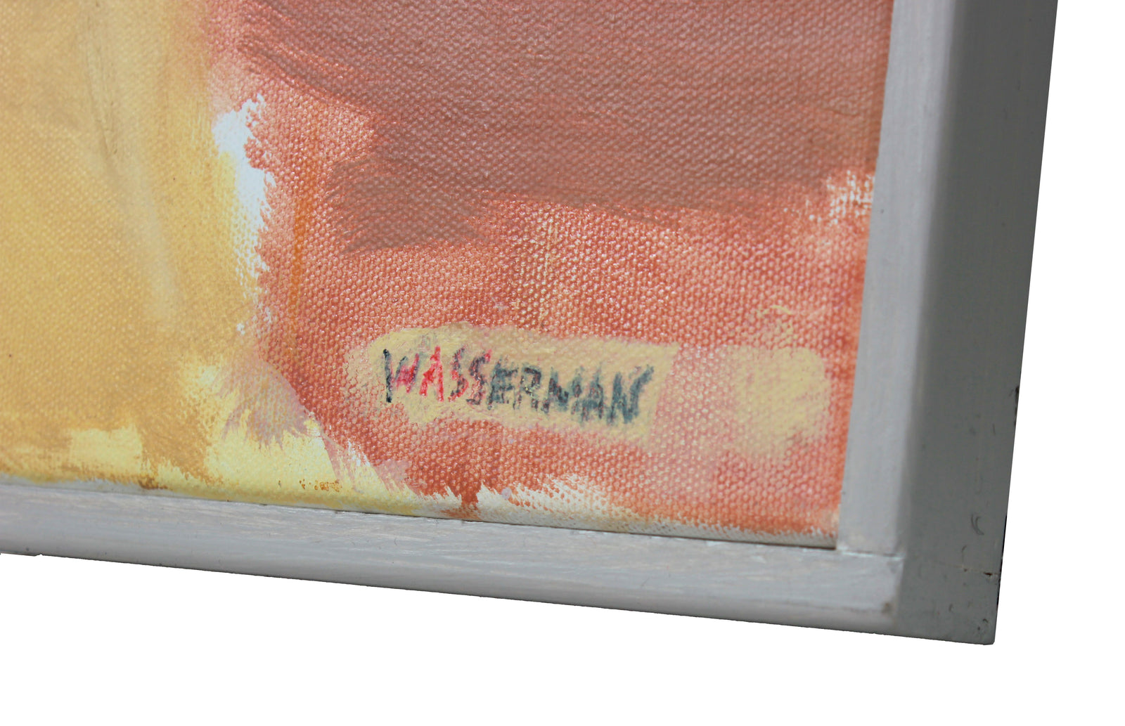 Modernist Orange & Blue Abstract <br>20th Century Oil <br><br>#B2541