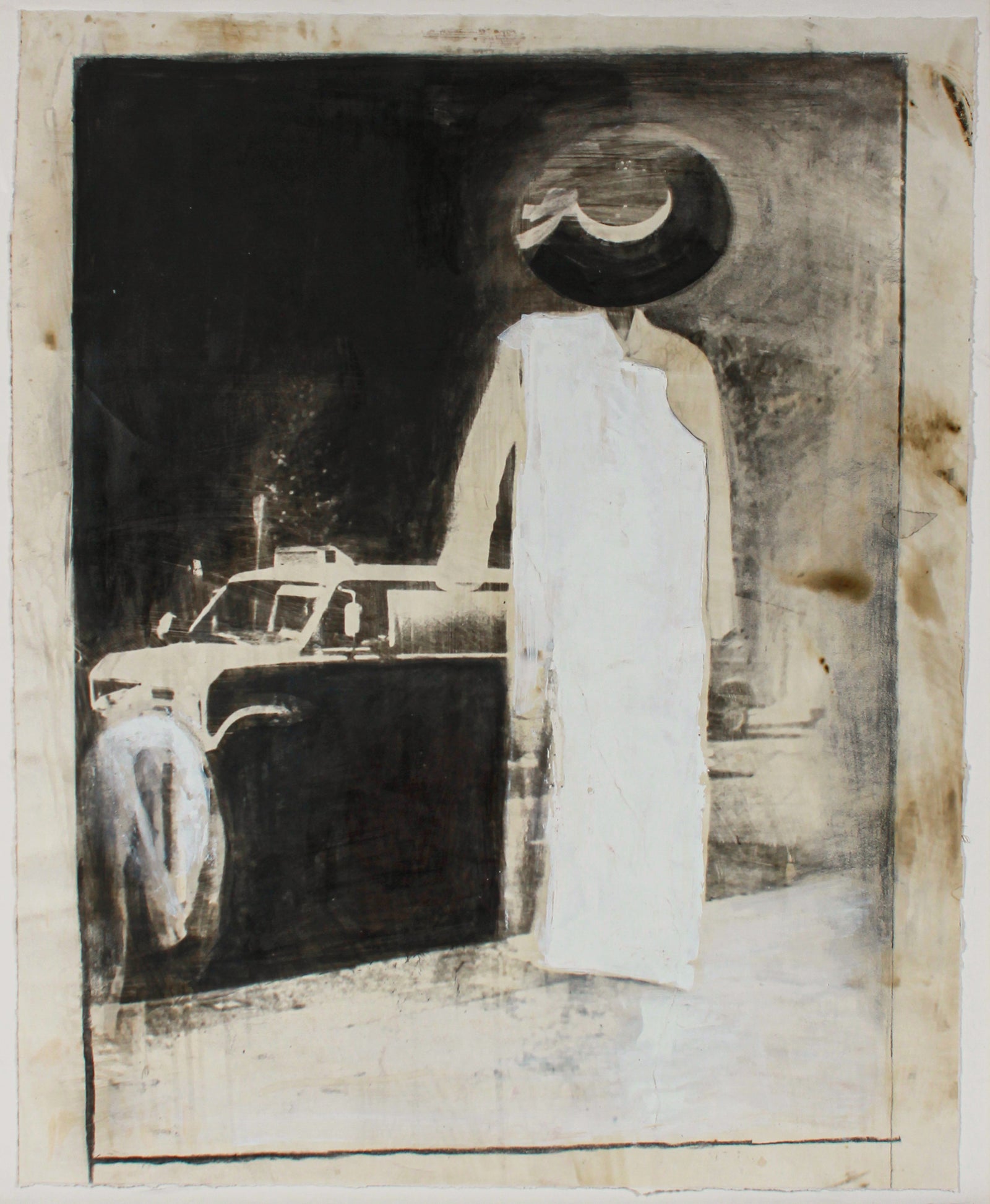 <i>Dress Shop Window</i> <br>20th Century Oil & Photo Transfer <br><br>#B2549