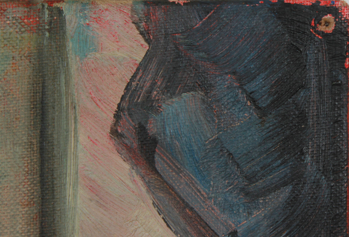 Modernist Still Life with Fruit & Pitcher <br>Mid Century Oil <br><br>#B2568