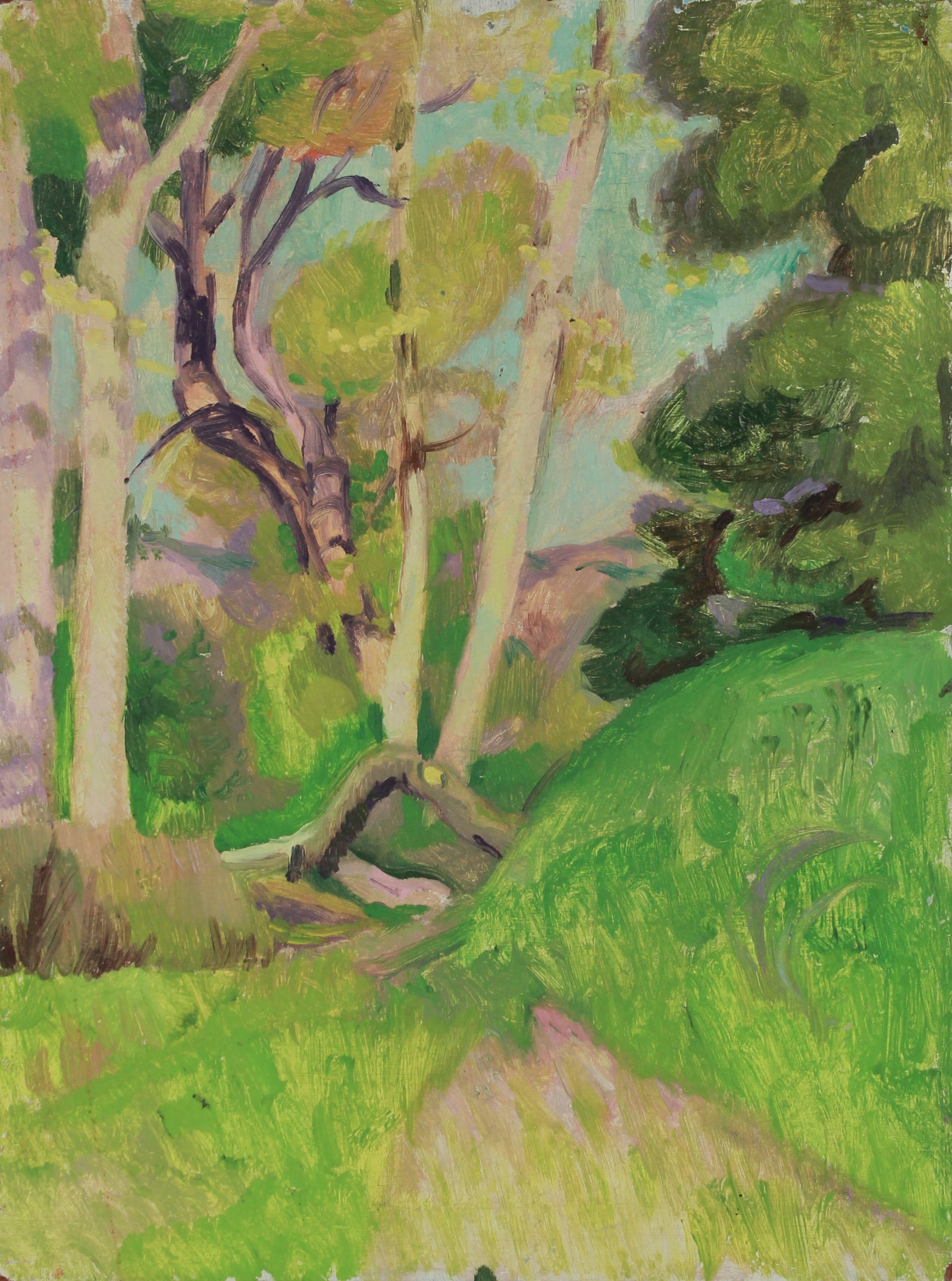 Lush Verdant Hillside Forest <br>20th Century Oil <br><br>#B2616